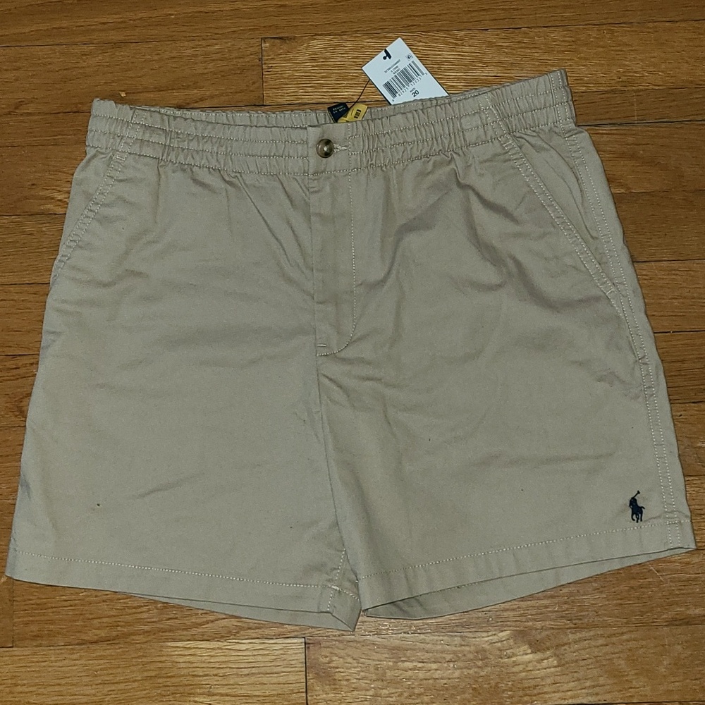 Ralph Lauren Boys Beige Flat Front Cotton Shorts
